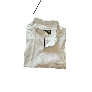 French Crown SNOW WHITE LUXURIOUS LINEN‎ SHIRT Men's Size 42